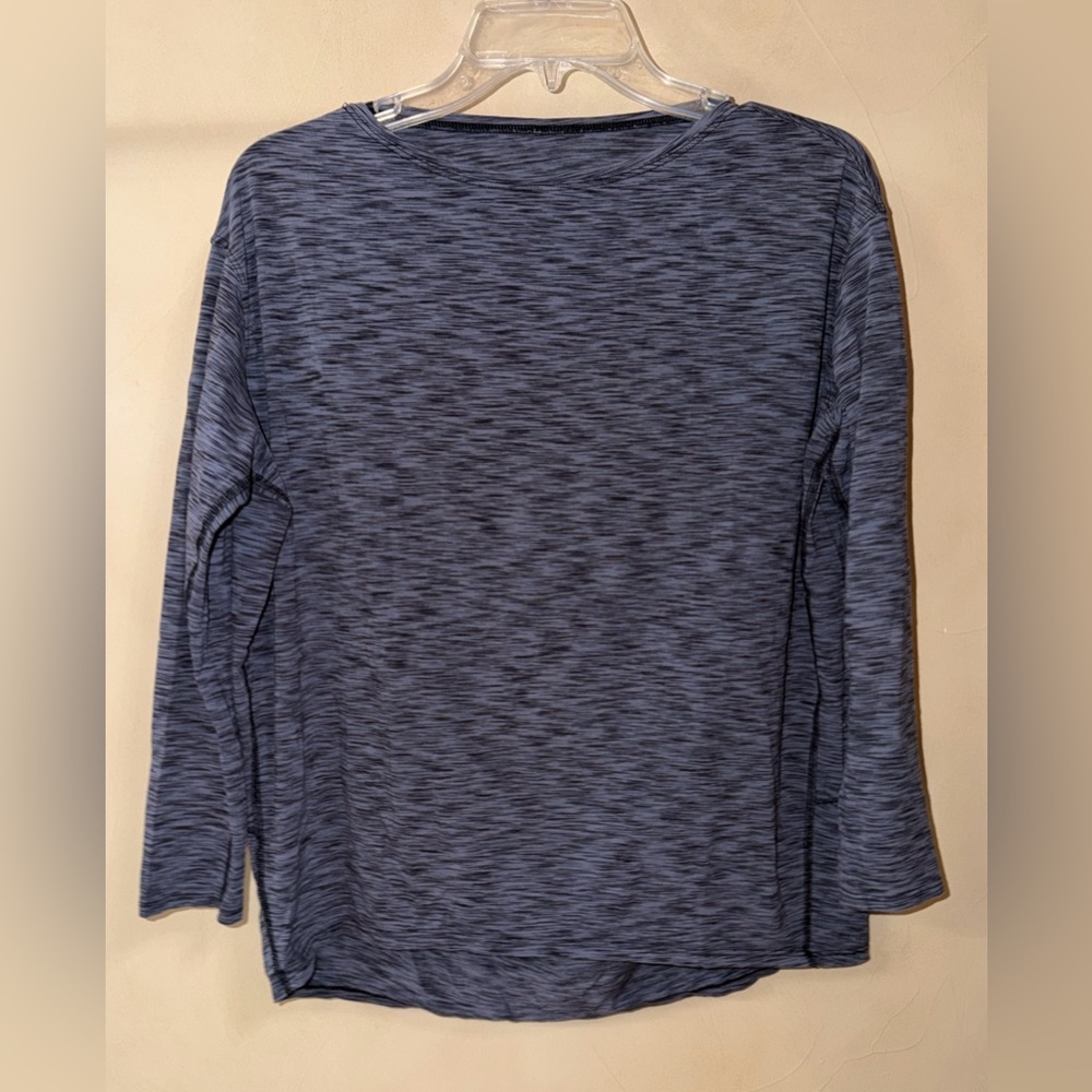 Lululemon Back in Action Long Sleeve Shirt Space Dye Black Shadow Women’s 6